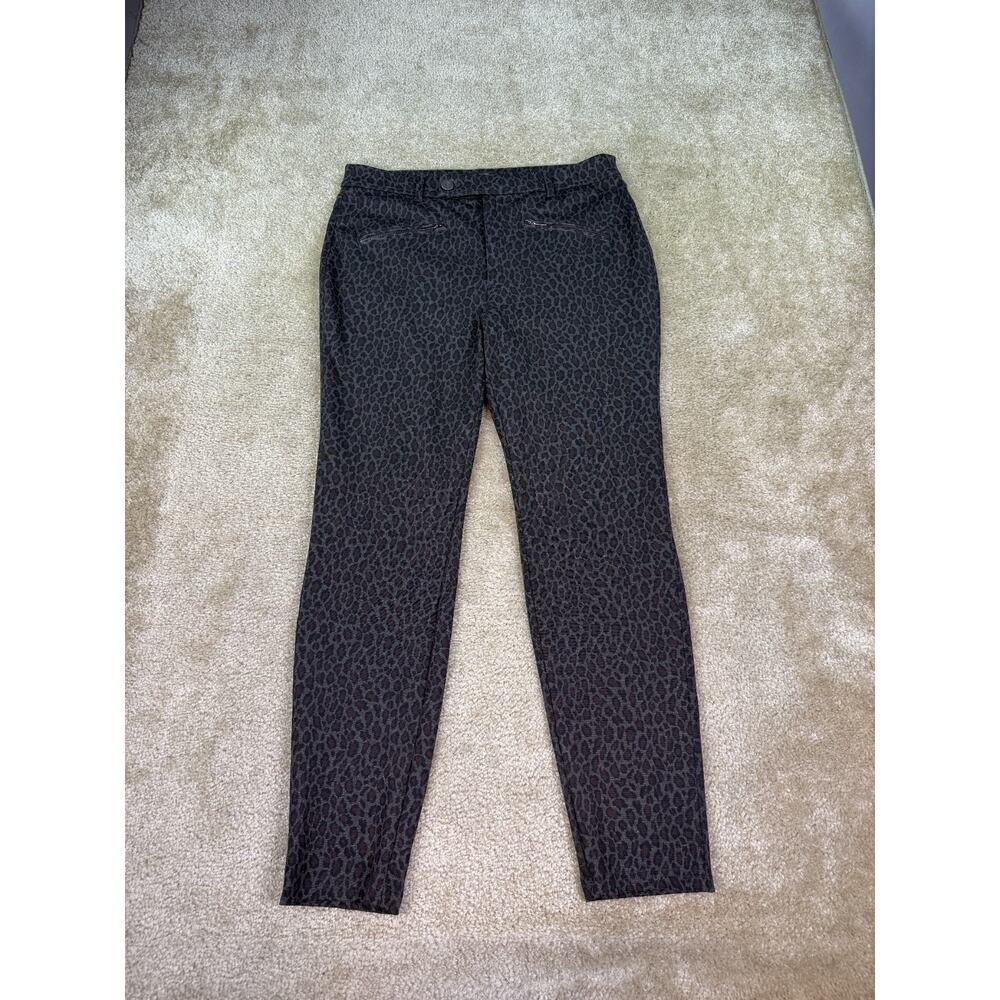 Vera Wang Pants Womens L Twill Leopard High Rise Tapered Skinny Officecore B510
